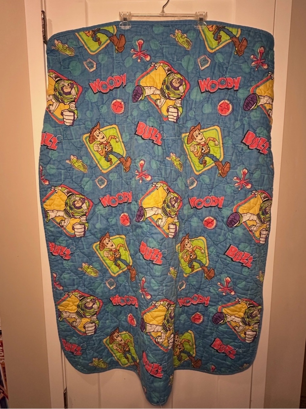 Vintage Toy Story Kids Blue Buzz & Woody Pixar Pajama Blanket Bedspread